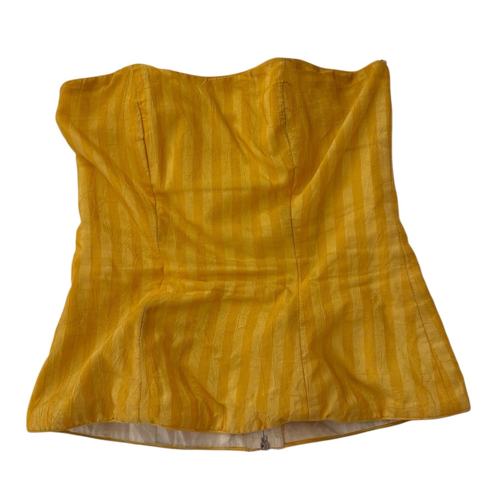 Vintage Yellow Strapless Corset Bustier Top